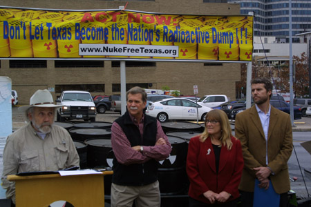 Public Citizen Director Tom Smitty Smith, State Rep Lon Burnam, SEED Coalition Director Karen Hadden, Burnam Chief of Staff Craig Adair