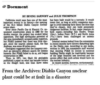 Diablo Canyon LA Times archives