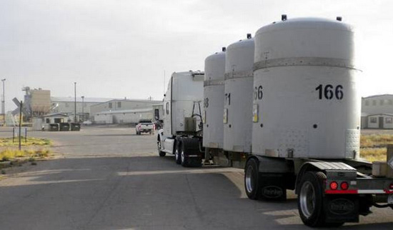 Depleted Uranium storage tanks