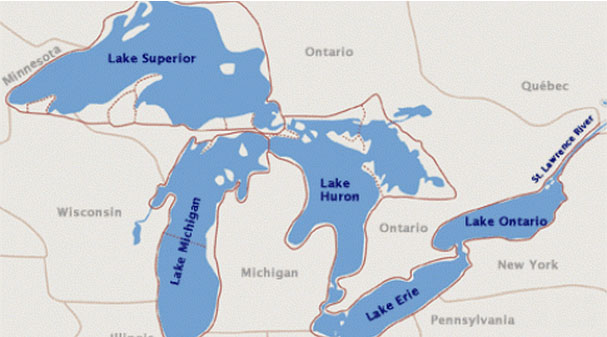 Great Lakes map